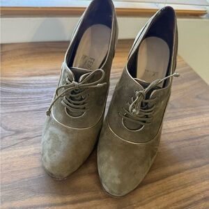 Salvatore Ferragamo Olive Lace-Up Boots